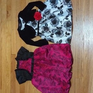 Girls' Formal Party Dress with Bolero - Pink Floral